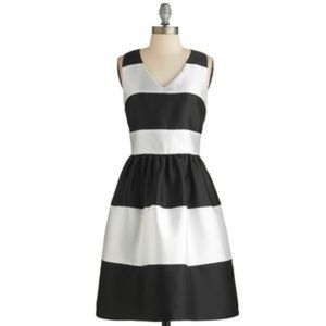 ModCloth Black and White Stripe Party Dress